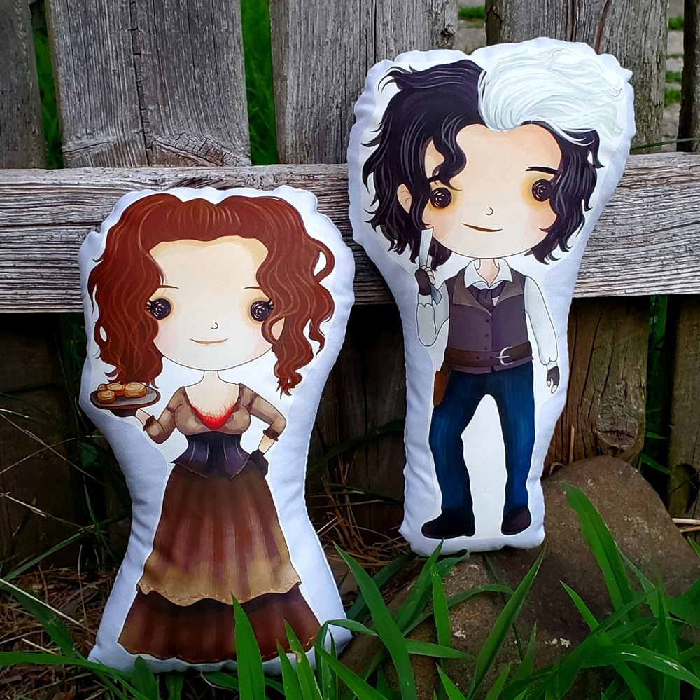 Sweeney Todd and Mrs. Lovett Pillow Pals. New.